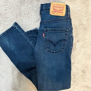 Boys Levis 514 Straight Performance Jeans Size 8 in Dark Wash.